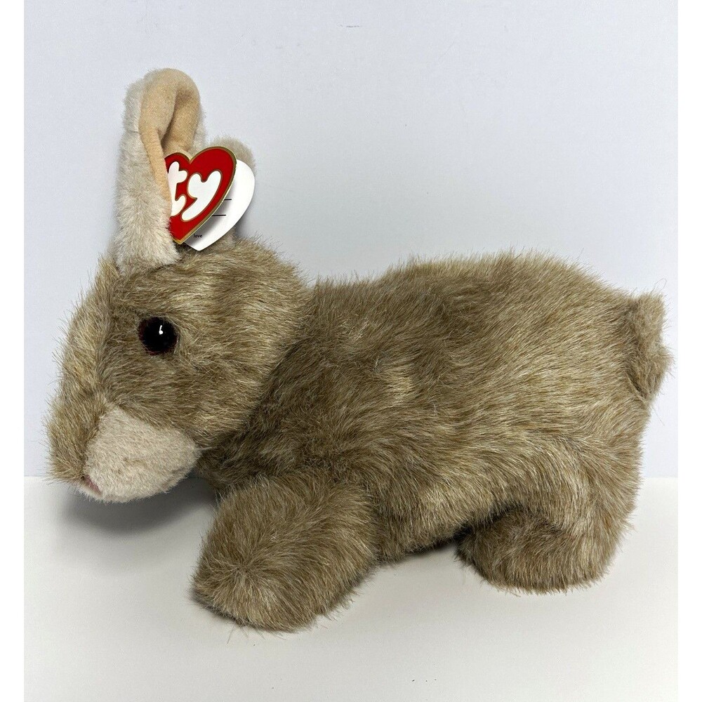 Vintage 1997 TY Buttons Bunny Rabbit Plush Brown Tan Stuffed Animal w/ Hang Tag